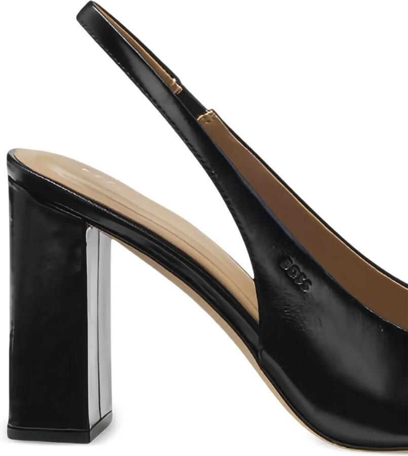 BOSS Leren pumps met slingback bandje Zwart - Foto 2
