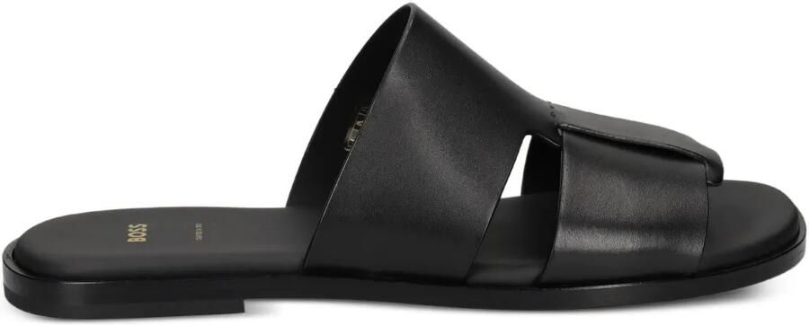 BOSS Leren sandalen Zwart