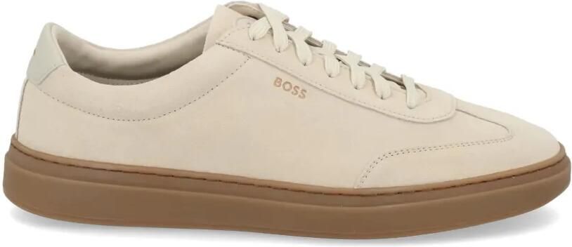 BOSS Leren sneakers Beige