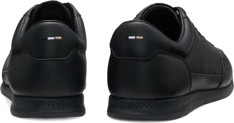 BOSS Leren sneakers met logo-stempel Zwart - Foto 3