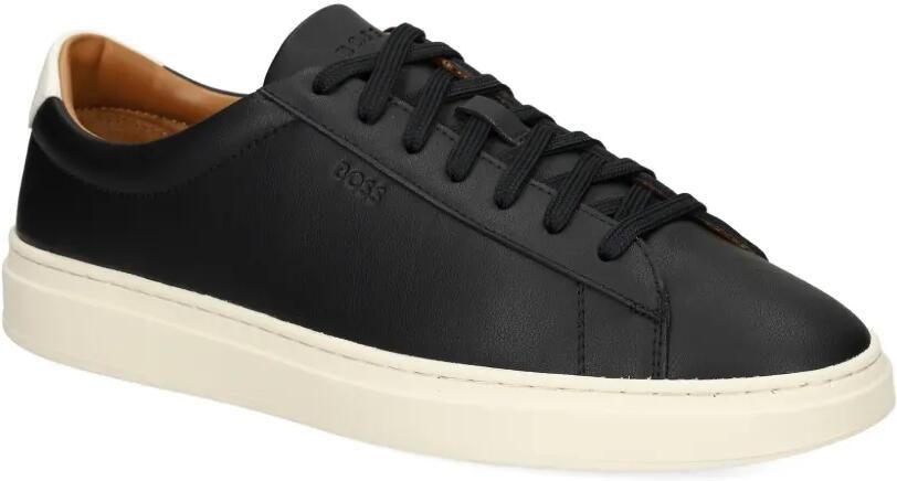 BOSS Leren sneakers met rubberen zool Zwart