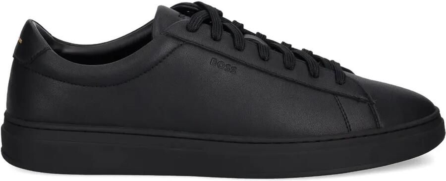 BOSS Leren sneakers met rubberen zool Zwart