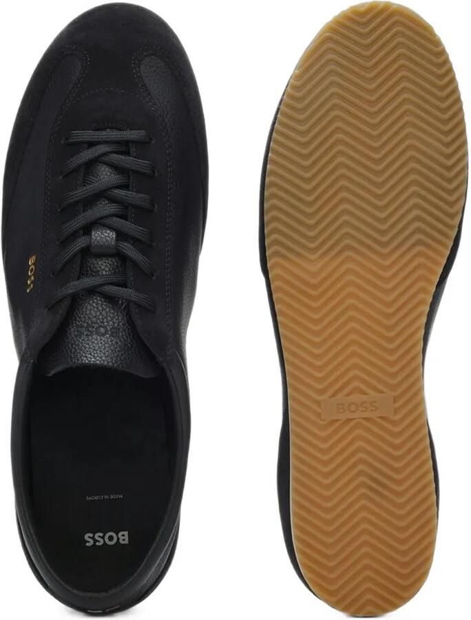 BOSS Leren sneakers met suède afwerking Blauw - Foto 2