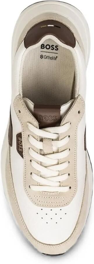 BOSS Leren sneakers met vlakken Beige - Foto 2