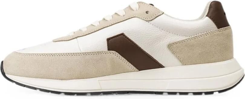 BOSS Leren sneakers met vlakken Beige - Foto 3