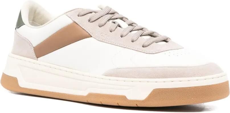 BOSS Leren sneakers met vlakken Wit - Foto 3