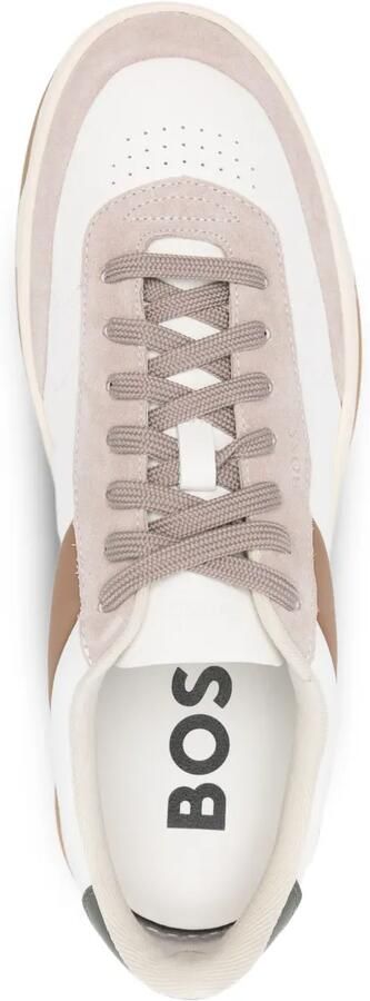 BOSS Leren sneakers met vlakken Wit - Foto 4