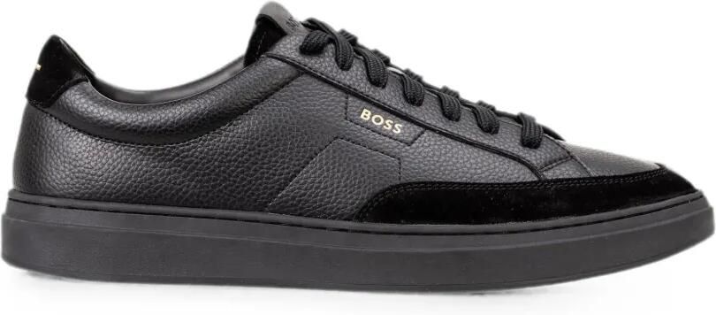 BOSS Leren sneakers Zwart