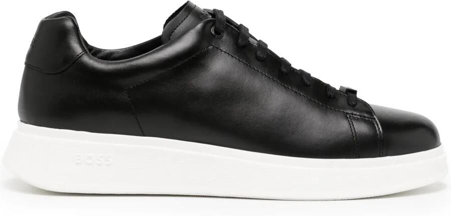 BOSS Leren sneakers Zwart