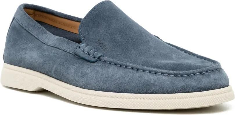 BOSS Loafers met logo-reliëf Blauw - Foto 3