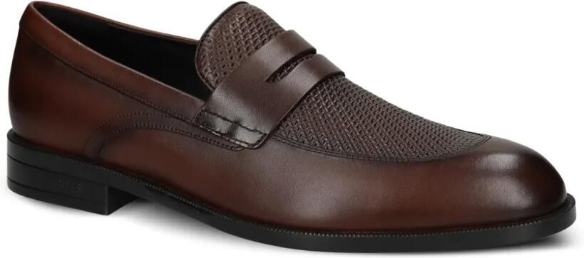 BOSS Loafers met penny-slot en vlak met textuur Bruin - Foto 3