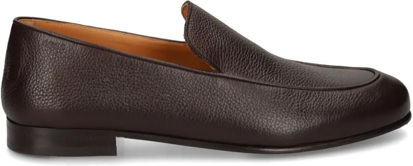 BOSS Loafers van leer met textuur Bruin