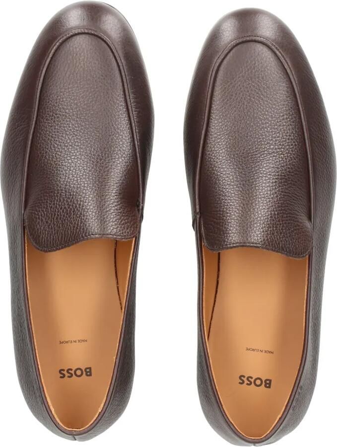 BOSS Loafers van leer met textuur Bruin - Foto 2