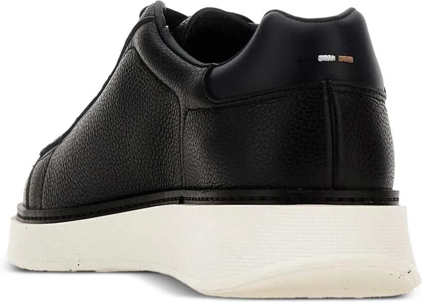 BOSS logo-detail grained leather sneakers Blauw - Foto 3