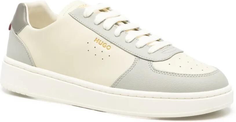 BOSS logo-print leather sneakers Beige - Foto 3