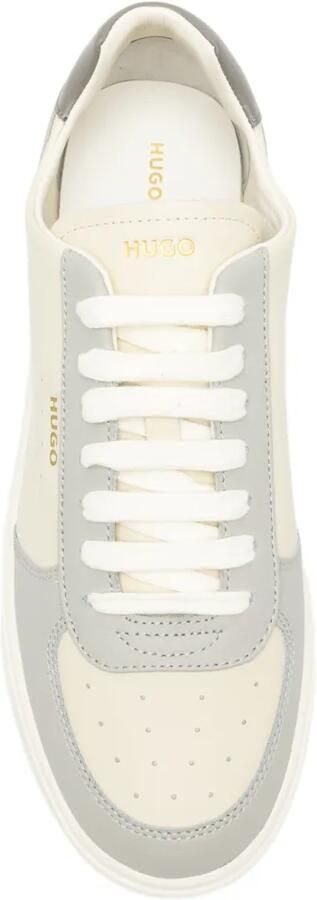 BOSS logo-print leather sneakers Beige - Foto 4