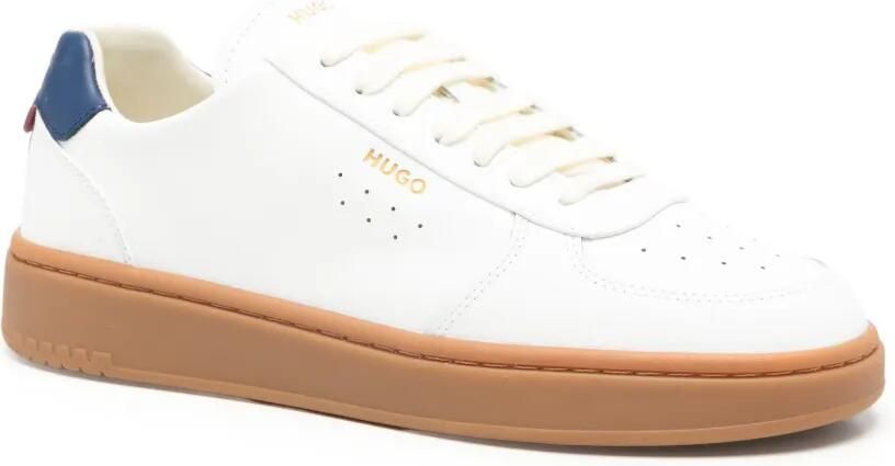 BOSS logo-print leather sneakers Wit - Foto 3