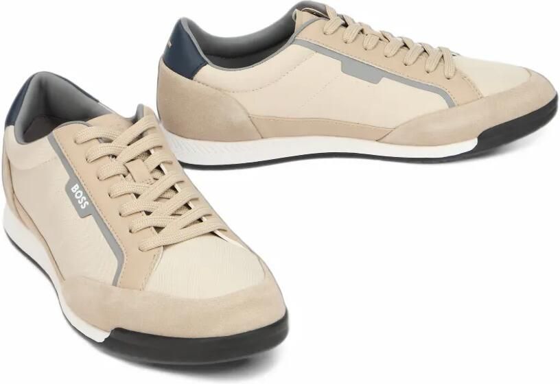 BOSS logo-print panelled sneakers Beige - Foto 2