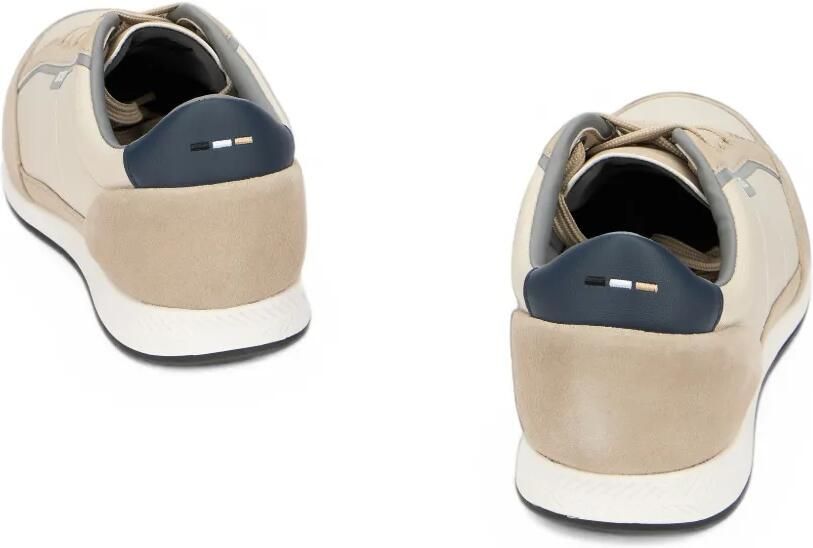 BOSS logo-print panelled sneakers Beige - Foto 3
