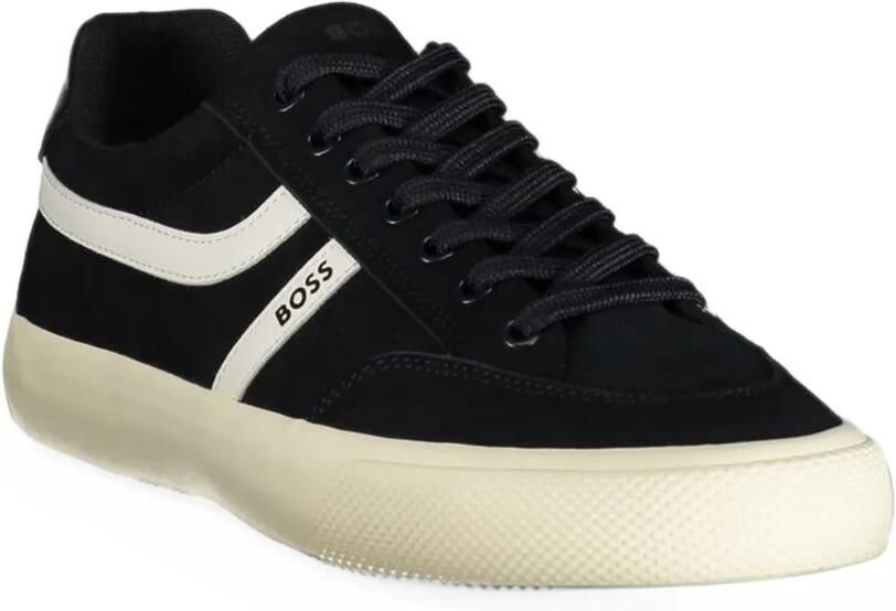 BOSS logo-print panelled sneakers Blauw - Foto 3