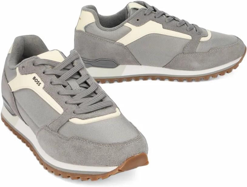 BOSS logo-print panelled sneakers Grijs - Foto 2