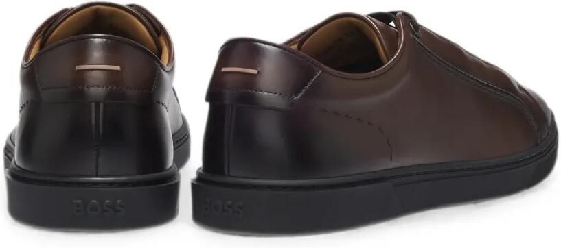 BOSS Low-top sneakers van geborsteld leer Bruin - Foto 5