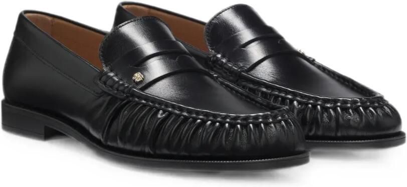 BOSS Lycia leren mocassins met Double B-monogram Zwart - Foto 5