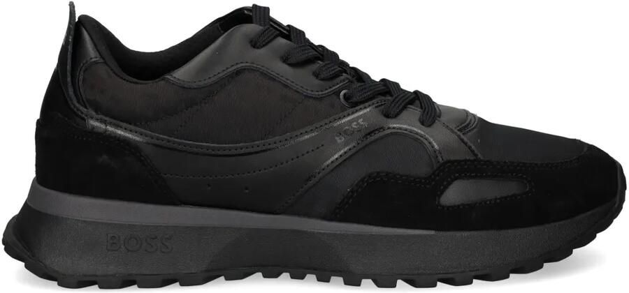BOSS Mesh en leren sneakers van gemixt materiaal Zwart