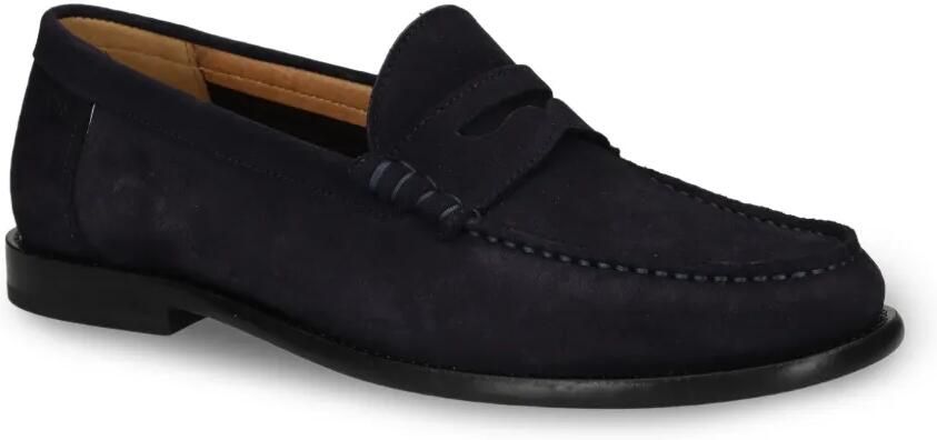 BOSS Mocassins van suède met penny afwerking Blauw - Foto 4