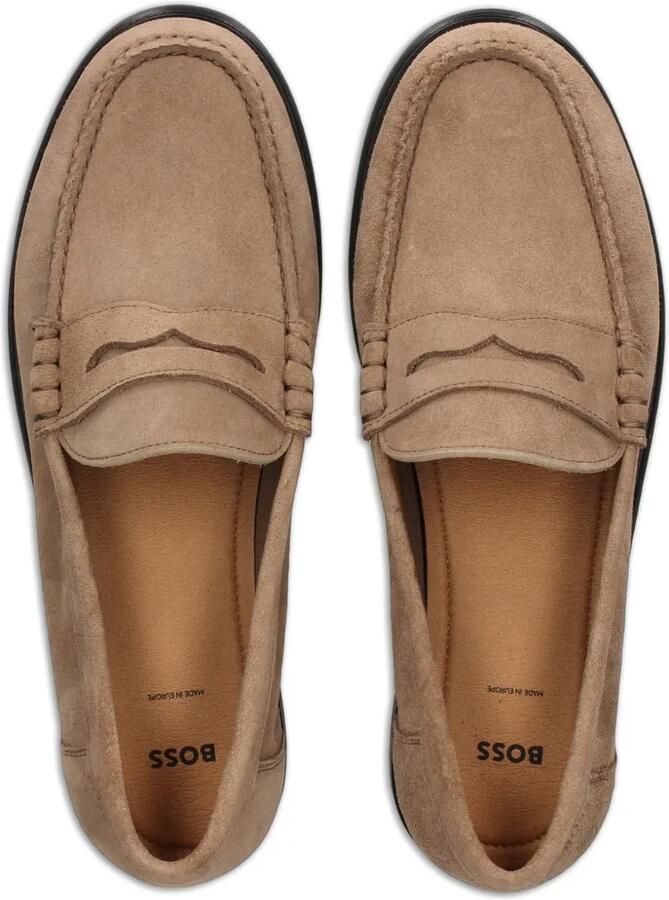BOSS Mocassins van suède met penny afwerking Bruin - Foto 2