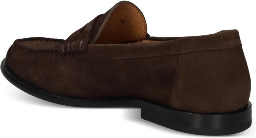 BOSS Mocassins van suède met penny afwerking Bruin - Foto 3