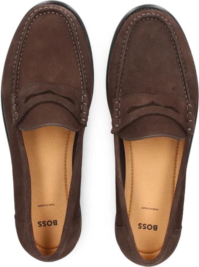 BOSS Mocassins van suède met penny afwerking Bruin - Foto 2