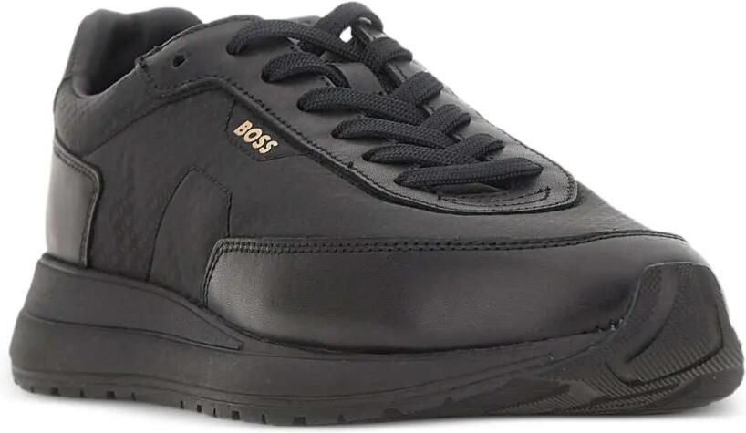 BOSS monogram sneakers with leather trim and eva rubber sole Zwart - Foto 2