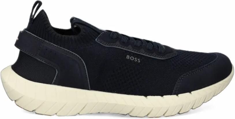 BOSS Motion mesh-panelled lace-up sneakers Blauw