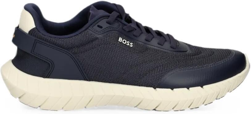 BOSS -MOTION Runn sneakers met leren afwerking Blauw