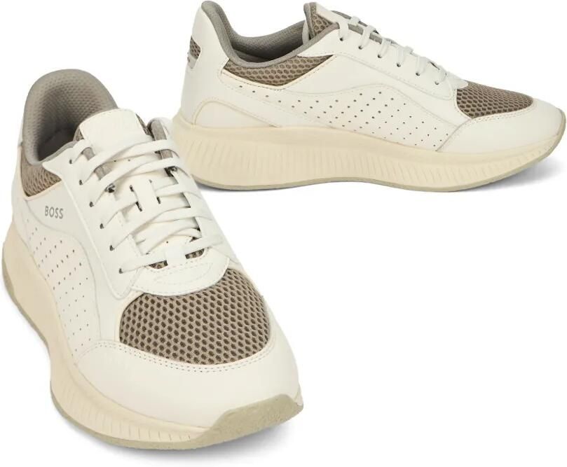BOSS perforated mesh-panel sneakers Beige - Foto 2
