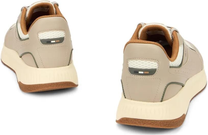 BOSS perforated panelled sneakers Beige - Foto 3