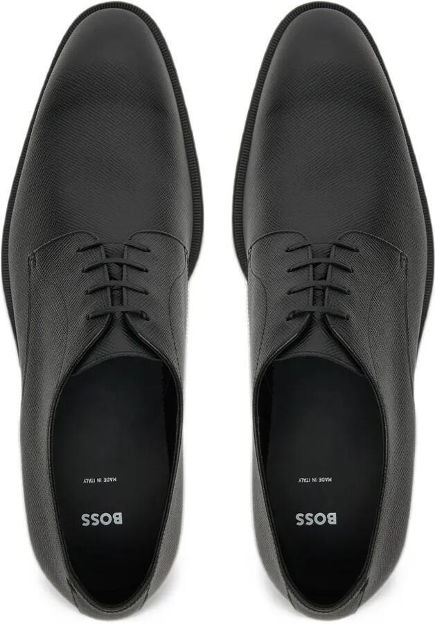 BOSS Saffiano leather Derby shoes Zwart - Foto 3