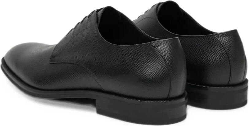 BOSS Saffiano leather Derby shoes Zwart - Foto 4