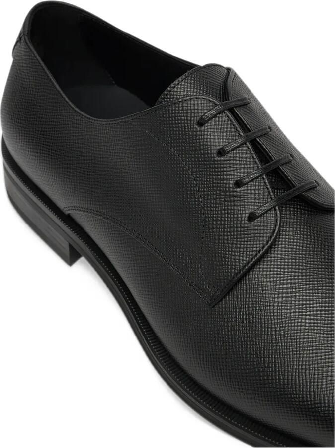 BOSS Saffiano leather Derby shoes Zwart - Foto 5