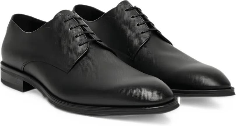 BOSS Saffiano leather Derby shoes Zwart - Foto 2