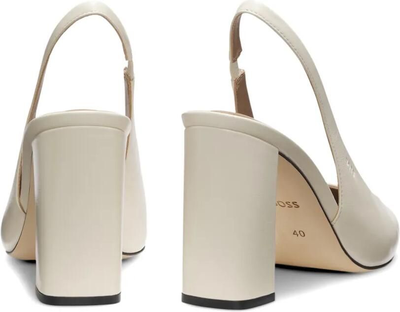 BOSS Slingback pumps met puntige neus Beige - Foto 4