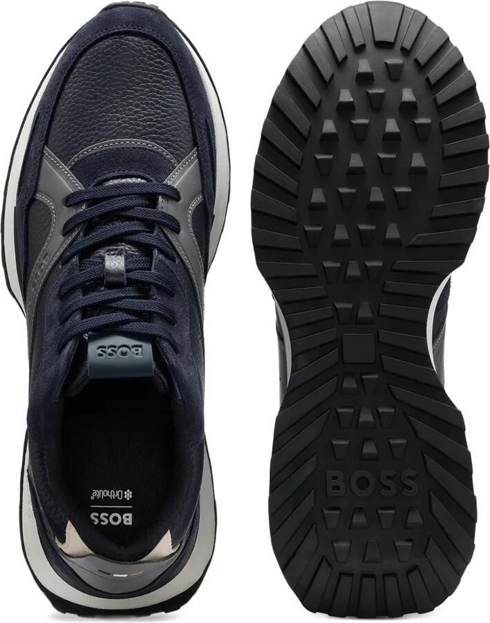 BOSS Sneakers met leren vlakken Blauw - Foto 3