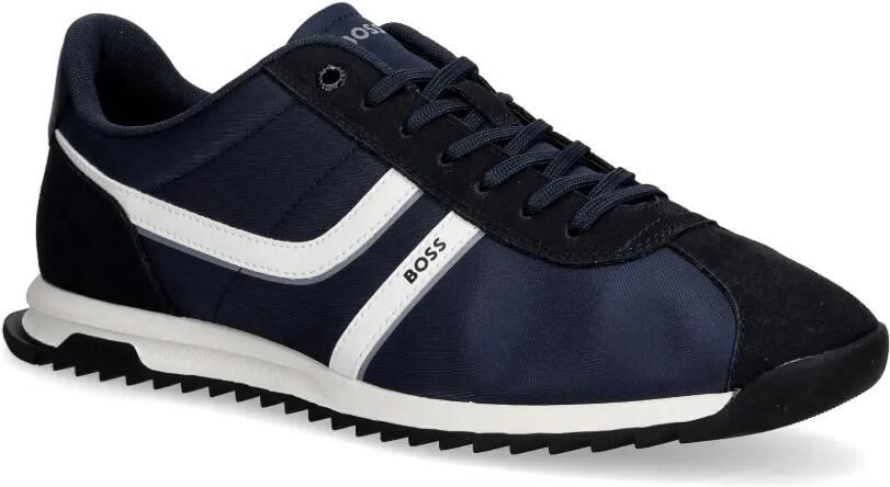 BOSS Sneakers met logo en afwerking met imitatiesuède Blauw - Foto 3