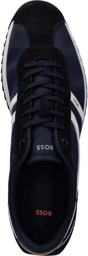 BOSS Sneakers met logo en afwerking met imitatiesuède Blauw - Foto 4
