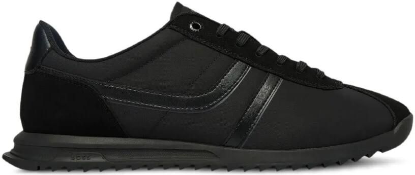 BOSS Sneakers met logo en afwerking met imitatiesuède Zwart