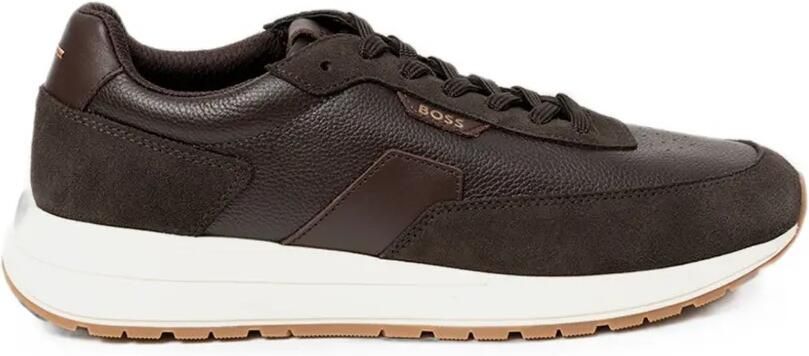 BOSS Sneakers met logoplakkaat Bruin