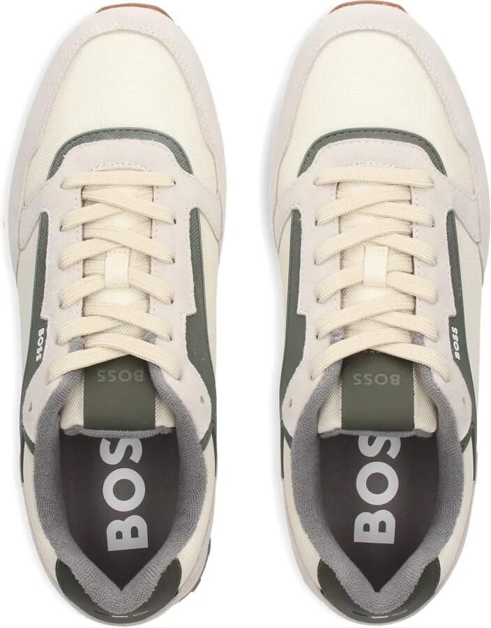 BOSS Sneakers met suède vlak Wit
