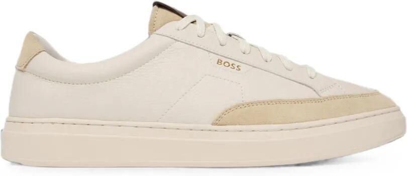 BOSS Sneakers met vlakken en logoprint Beige