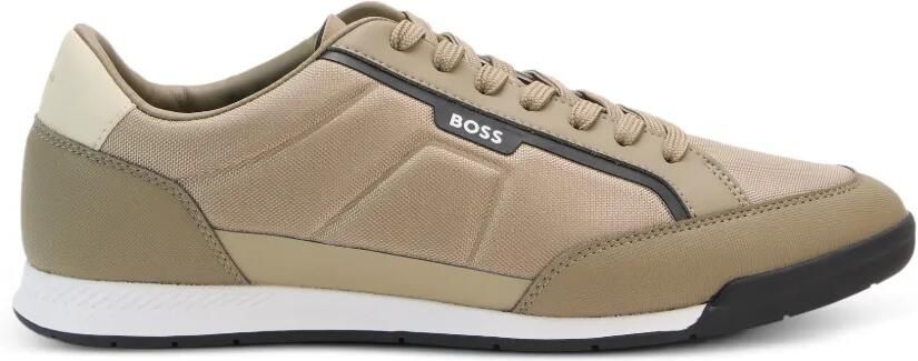 BOSS Sneakers met vlakken en logoprint Beige
